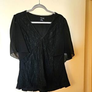 City Chic Lace Detail Blouse